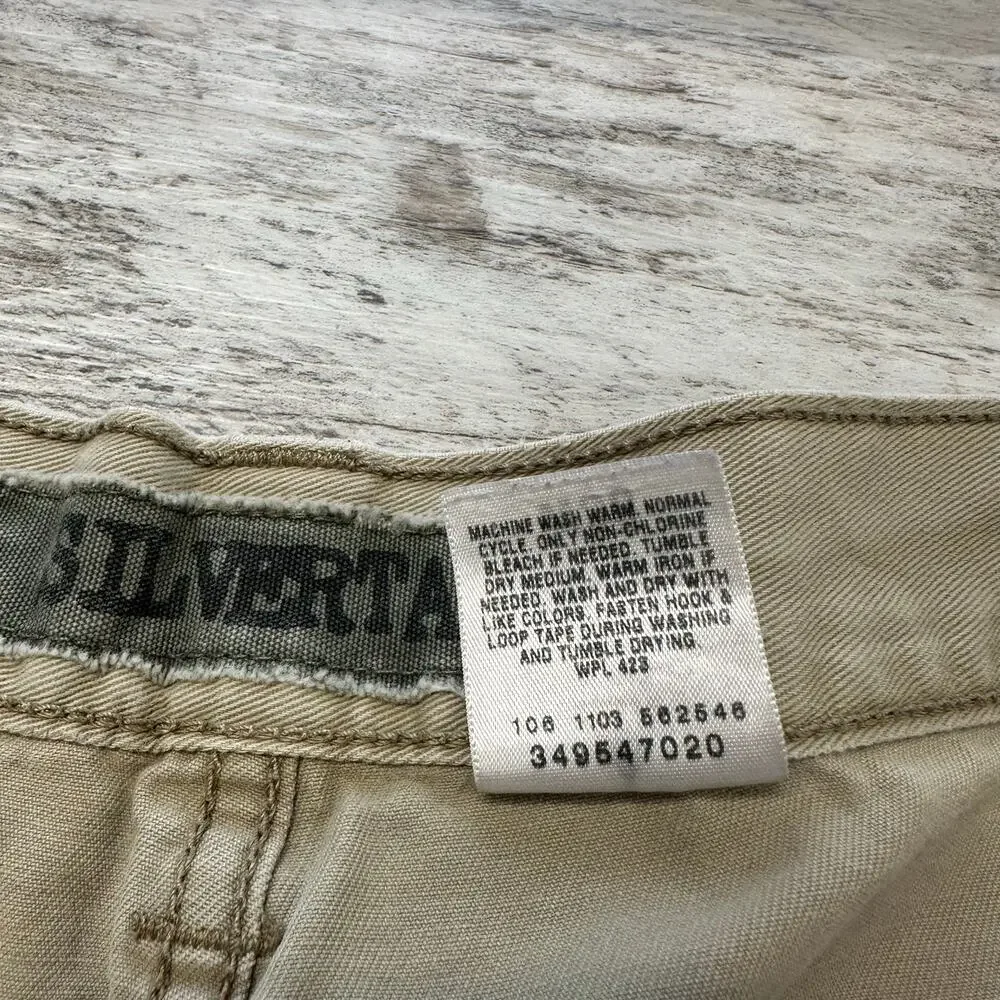 Vintage Y2k Levis Beige Men W38 Silvertab Skater Baggy‎ Tactical Cargo Shorts